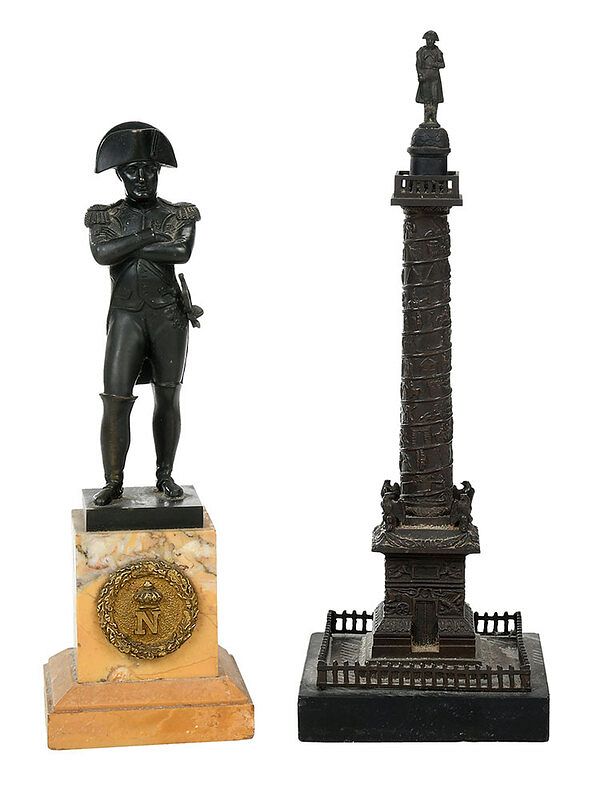 Appraisal: Two Grand Tour Bronzes Continental th century Napoleon standing with