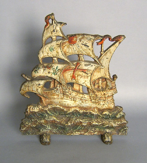 Appraisal: Cast iron ship doorstop ca h