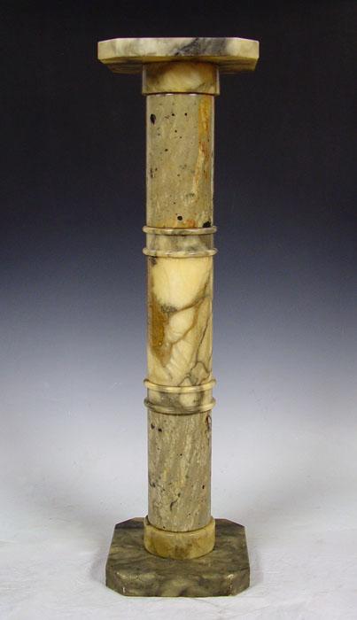 Appraisal: TALL MARBLE PEDESTAL Columnar with square base and top Shade