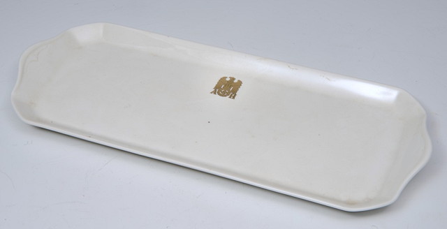 Appraisal: A GERMAN WHITE PORCELAIN RECTANGULAR DISH with Third Reich emblem