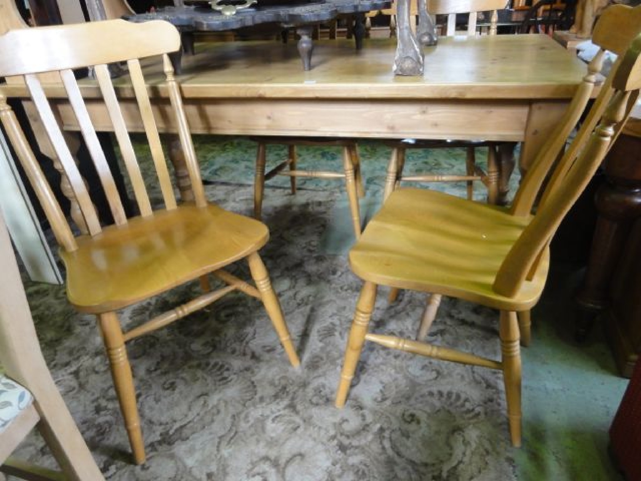 Appraisal: A Victorian style stripped and waxed pine farmhouse kitchen table