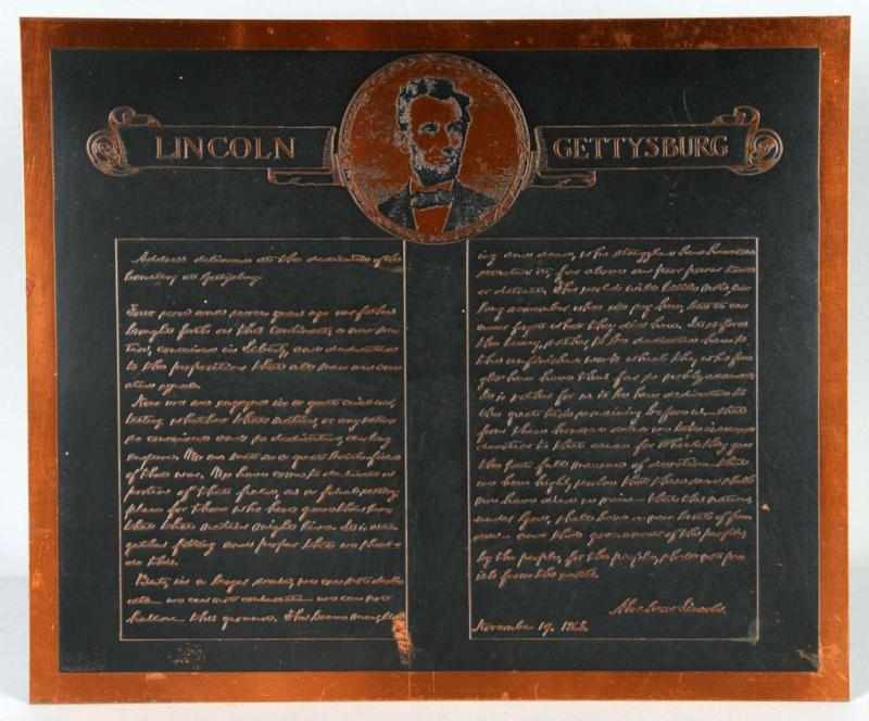 Appraisal: Lot of Lincoln Gettysburg Addresses Description Includes one colored print