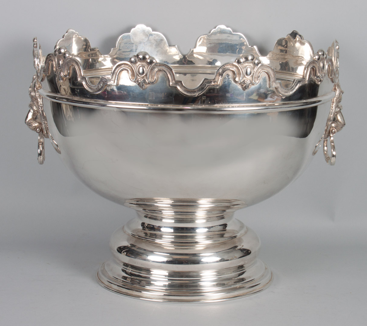 Appraisal: Large Sheffield silver-plated monteith punch bowl marked Royal Castle Sheffield