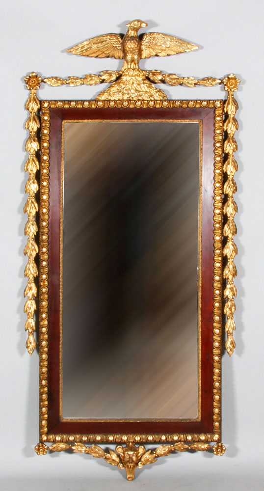 Appraisal: - Chippendale Style Mirror Chippendale style mirror gilt with eagle