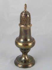 Appraisal: A Georgian silver pepper Thomas Shepherd London Ht cm wt