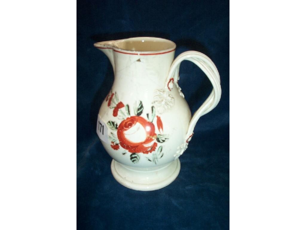 Appraisal: A late th century Creamware jug with painted brick red