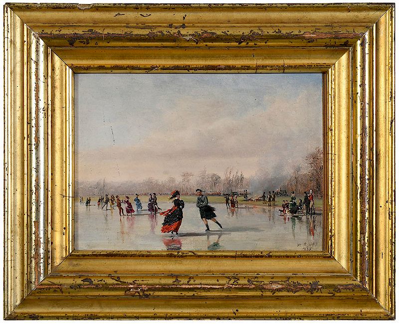 Appraisal: Conrad Wise Chapman American - Skating in the Bois de