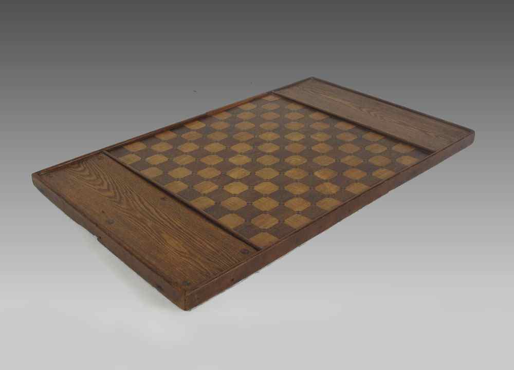 Appraisal: AMERICAN COUNTRY PARQUETRY GAME BOARD square by square game board