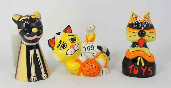 Appraisal: Lorna Bailey Limited Editions Comical Cats Toys Cat Catcus Cat