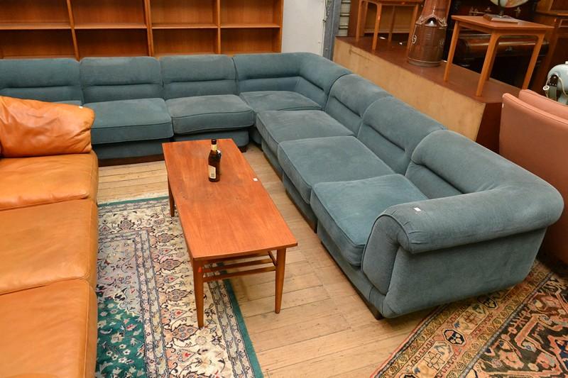 Appraisal: A 'S MODULAR SOFA IN TEAL UPHOLSTERY A 'S MODULAR