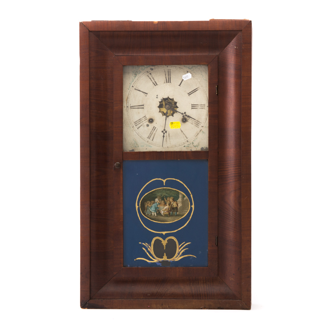 Appraisal: Waterbury mahogany ogee mantel clock circa with label in H