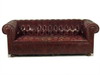 Appraisal: SOFA - Fine custom red leather Chesterfield sofa straight back