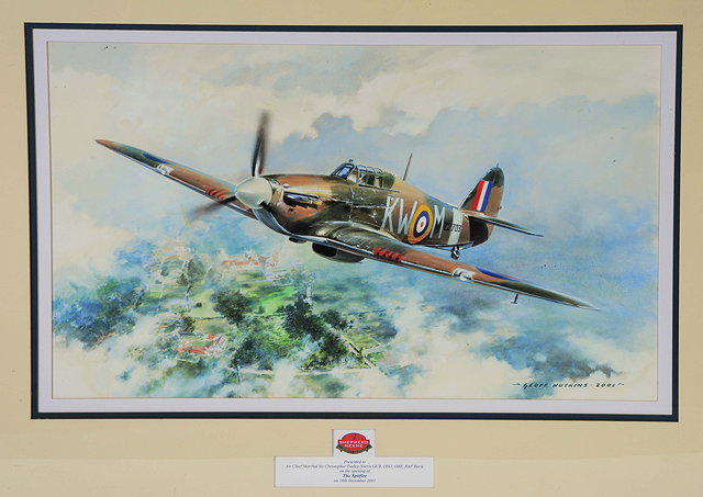 Appraisal: GEOFF NUTKINS 'THE SPITFIRE' A WATERCOLOUR presented to Air Chief