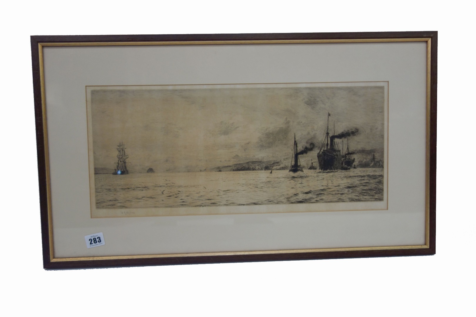 Appraisal: William Lionel Wyllie British - Dumbarton Rock signed in pencil