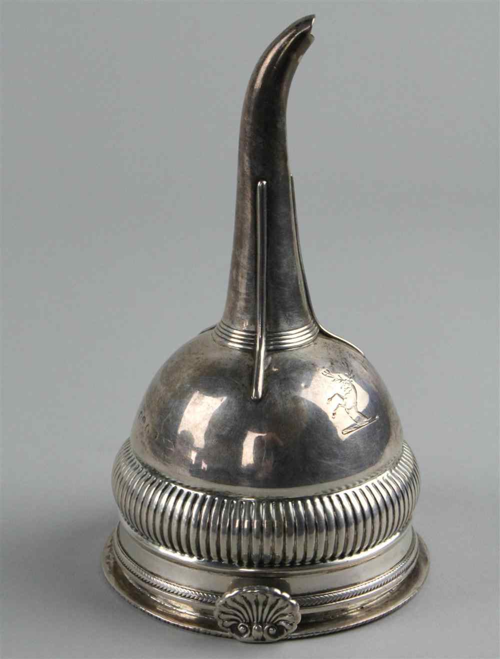 Appraisal: GEORGE III SILVER FUNNEL WITH LINER marks rubbed circa of