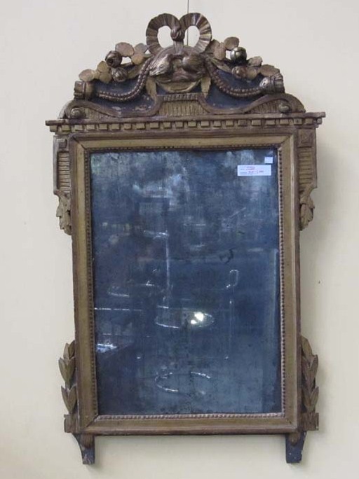 Appraisal: MIRROR th C continental carved gesso and gilt The Ribbon