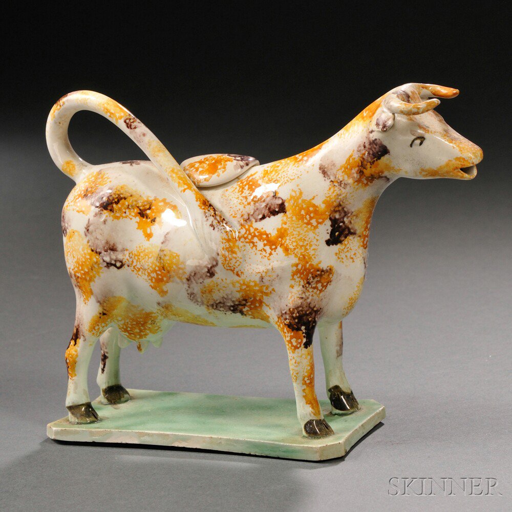 Appraisal: Staffordshire Earthenware Cow Creamer England late th century the standing