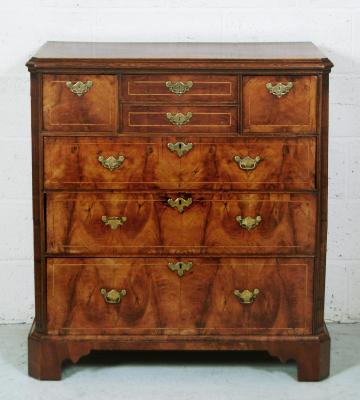 Appraisal: AN OAK AND WALNUT VENEERED CHEST th century with some