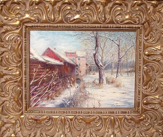 Appraisal: Stover Myers Mill Bucks County oil on canvas x SLR