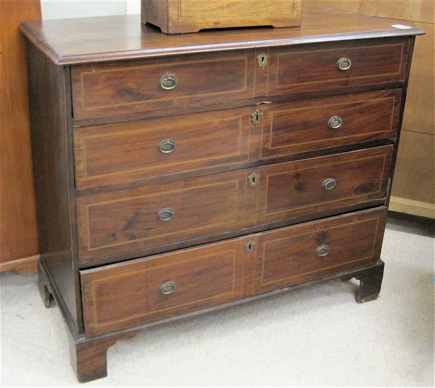 Appraisal: GEORGE III STYLE MAHOGANY CHEST English th century the front