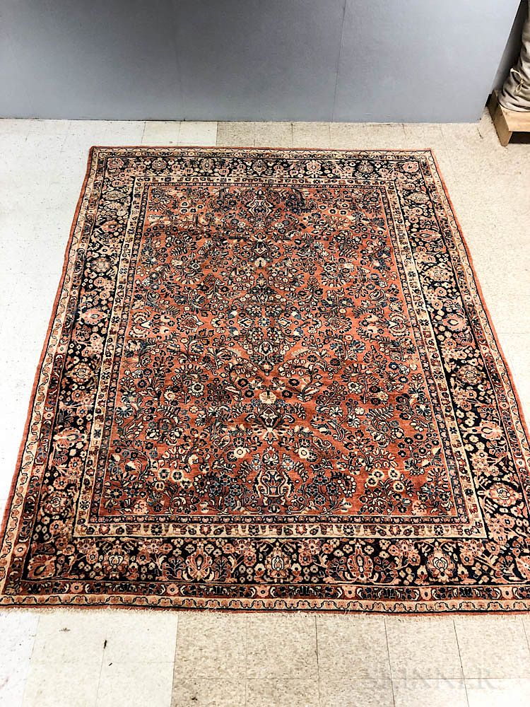 Appraisal: Sarouk Carpet Sarouk Carpet Iran c the terra-cotta field filled