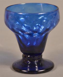 Appraisal: Steigel Type Cobalt Blue Expanded Diamond Glass Footed Master Salt