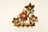 Appraisal: BROOCH - Hand made Retro design K bi-color gold diamond