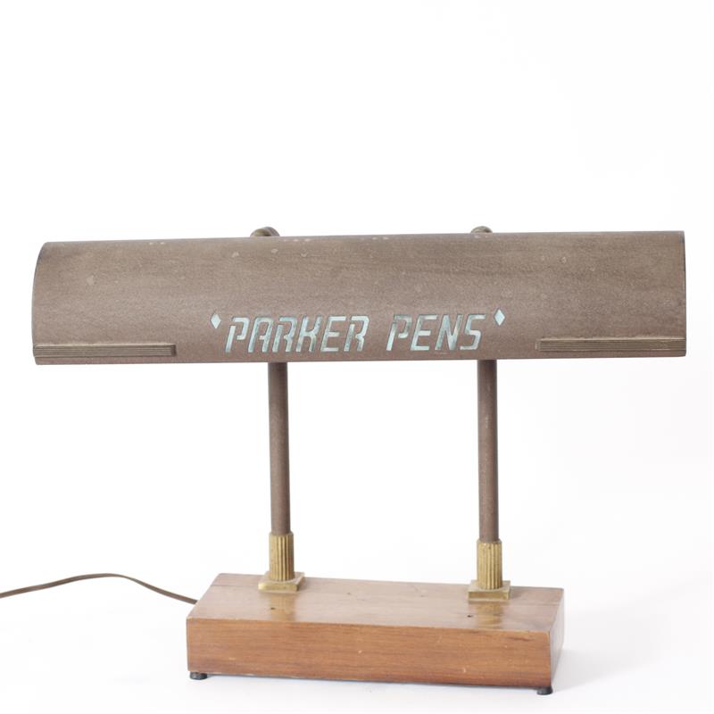 Appraisal: Parker Pens advertising Art Deco Van Dyke Industrial desk lamp