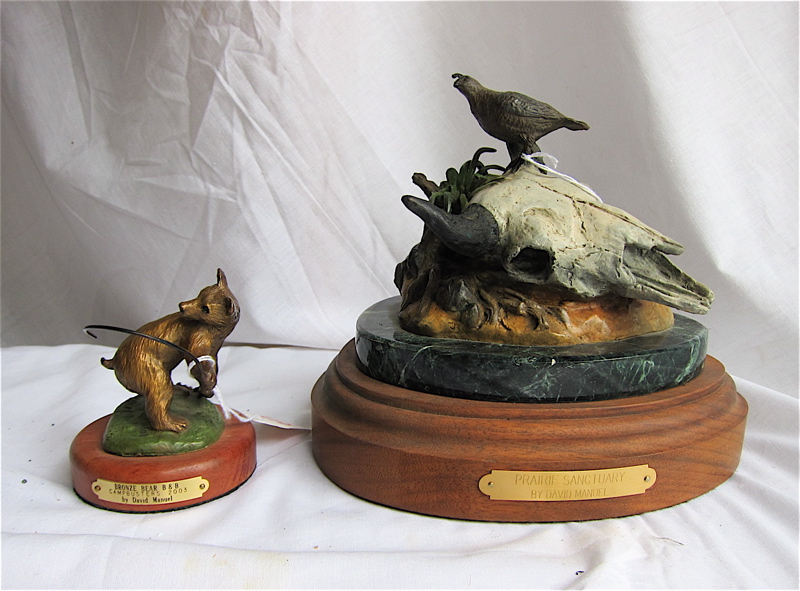 Appraisal: TWO DAVID MANUEL OREGON B ORIGINAL BRONZE SCULPTURES Prairie Sanctuary