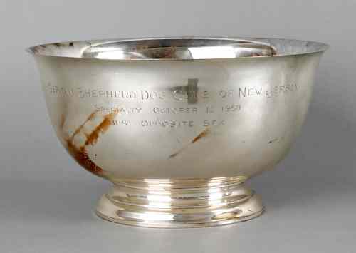 Appraisal: Gorham sterling silver trophy bowl inscribed German Shepherd Dog Club