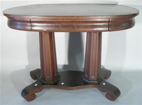 Appraisal: EMPIRE STYLE MAHOGANY OVAL CENTER TABLE th century the oval