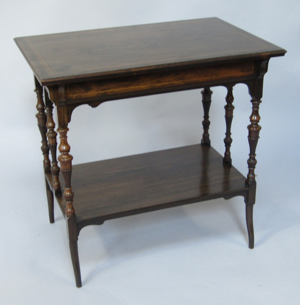 Appraisal: A Victorian Gillow Co rosewood and boxwood inlaid occasional table