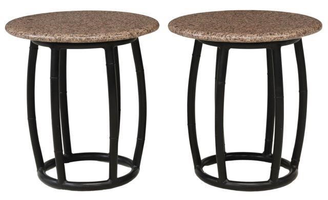 Appraisal: pair Side tables late th c circular granite top black