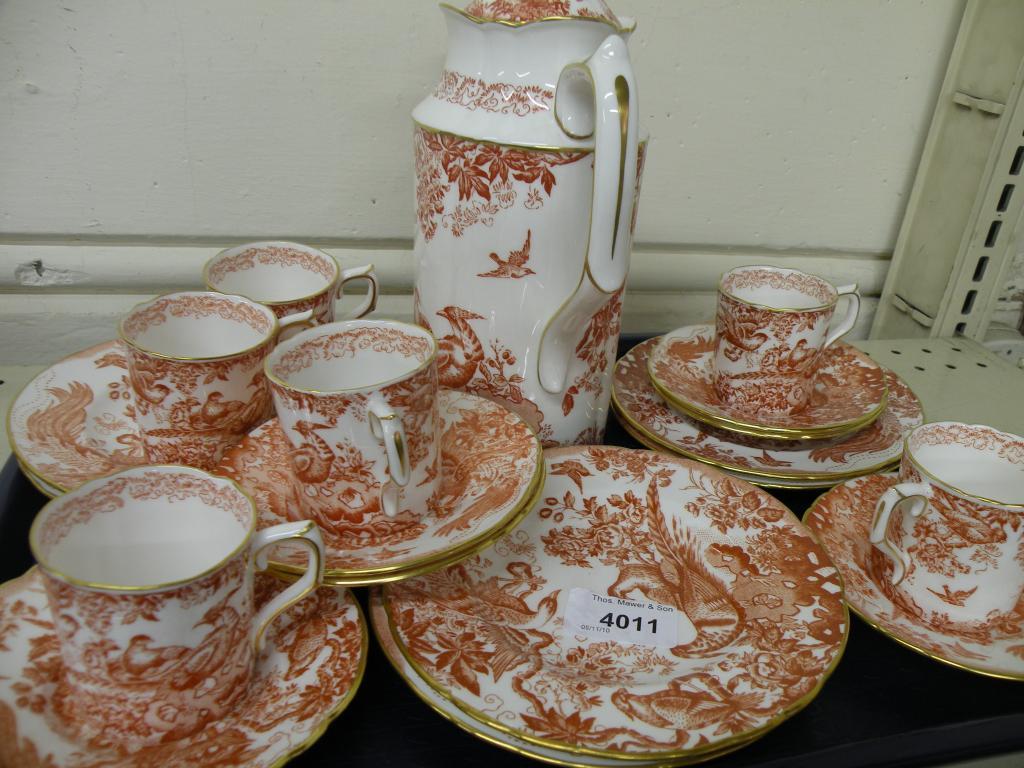 Appraisal: A Royal Crown Derby Red Aves coffee service