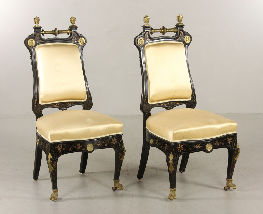 Appraisal: - Pr Louis XV Chairs Pair of Louis XV chairs