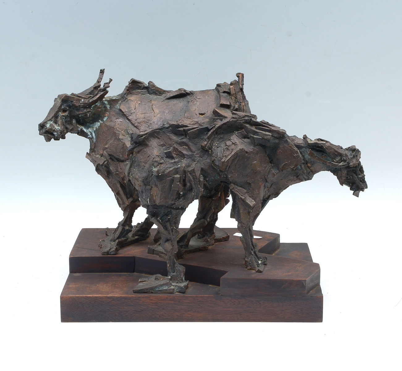 Appraisal: EXCEPTIONAL BRUTALIST STYLE BRONZE WATER BUFFALO SCULPTURE No visible signature