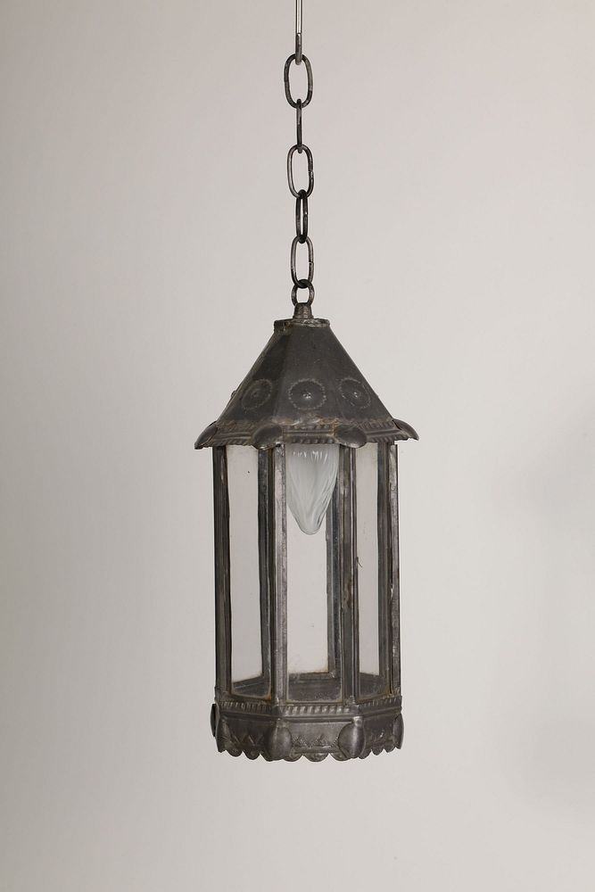 Appraisal: Tin Lantern with Glass Sides th Century New Mexico Tin