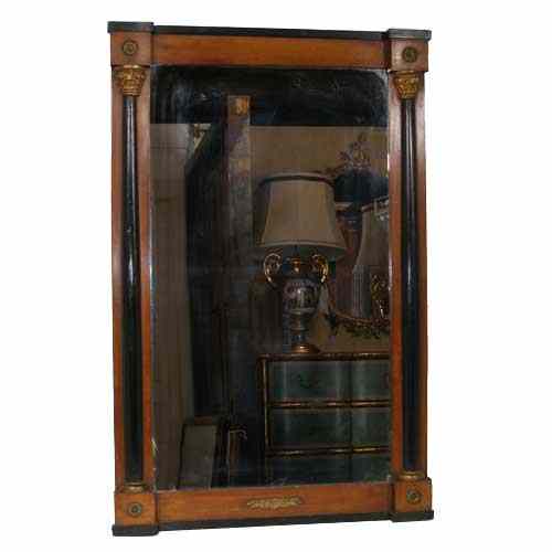 Appraisal: A Swedish Ebonized and Cherry Wall Mirror Karl Johan circa