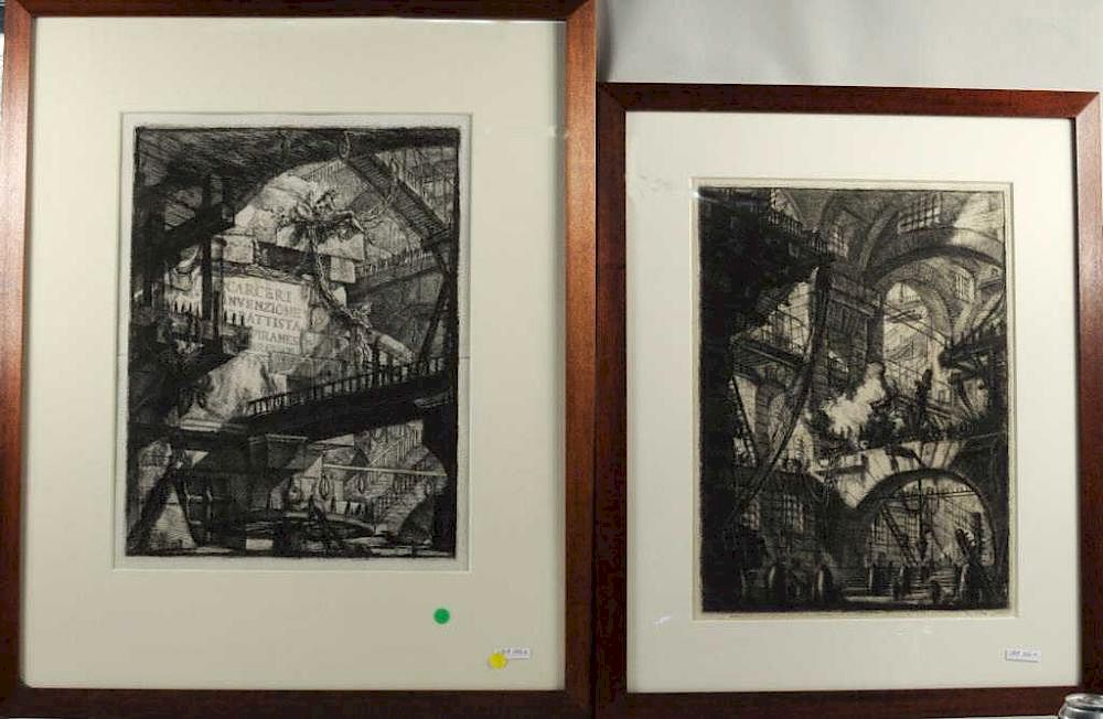 Appraisal: Giovanni B Piranesi Two Framed Etchings Giovanni Battista Piranesi Italian