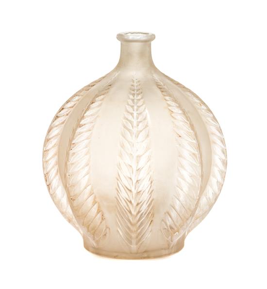 Appraisal: Sale Lot An R Lalique Frosted Glass Malines Vase of