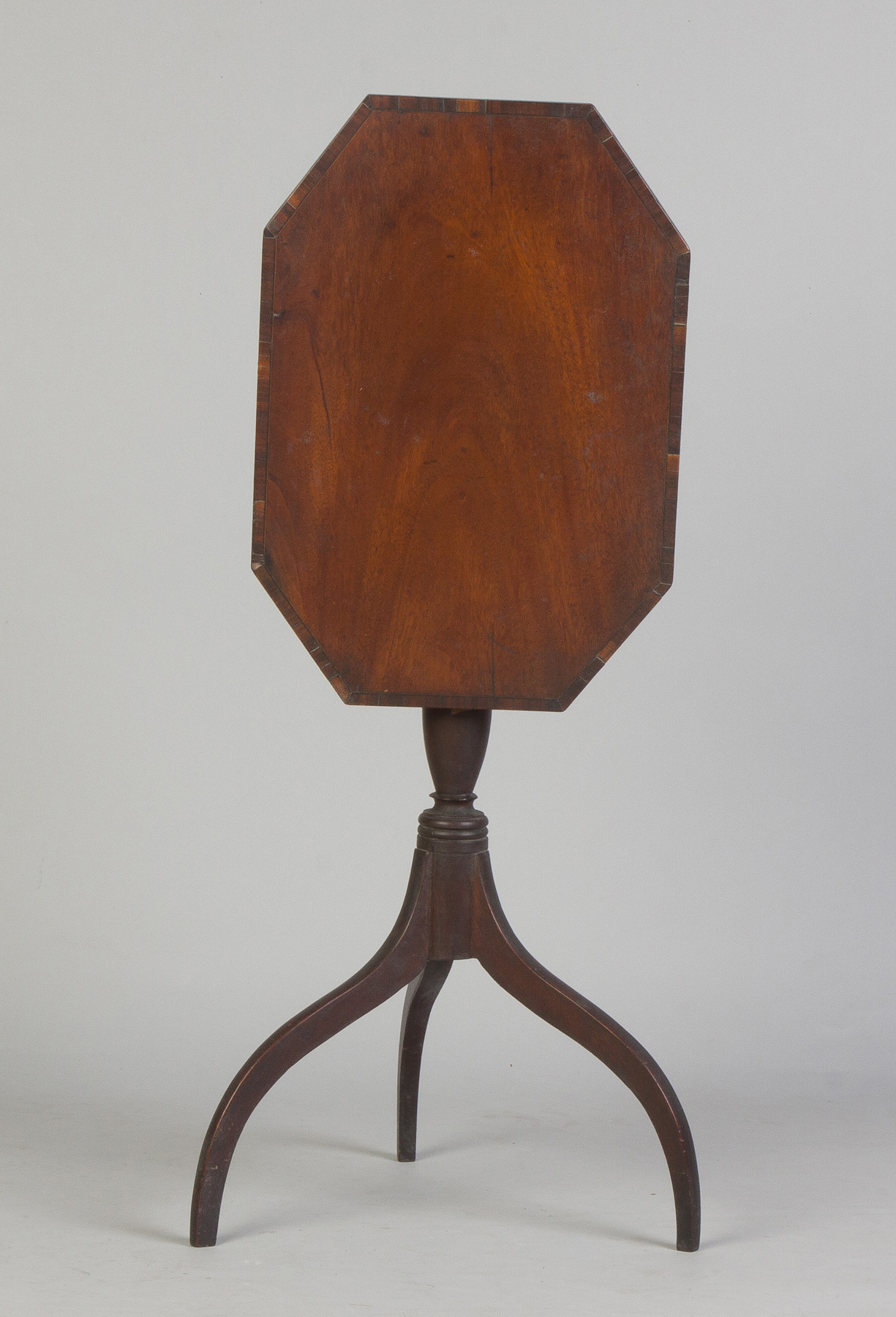 Appraisal: New England Hepplewhite Tilt Top Candle Stand Mahogany with banded