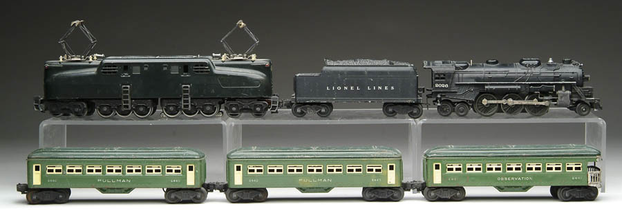 Appraisal: SET OF LIONEL O GAUGE PASSENGER TRAIN AND LOCOMOTIVE Consisting