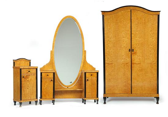 Appraisal: BIEDERMEIER-STYLE THREE-PIECE BEDROOM SUITE European or American th century highly