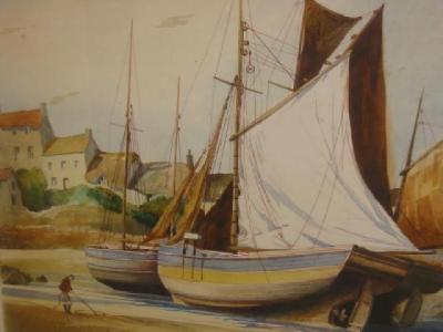 Appraisal: EDWARD BOUVERIE-HOYTON Lynmouth signed label verso x framed