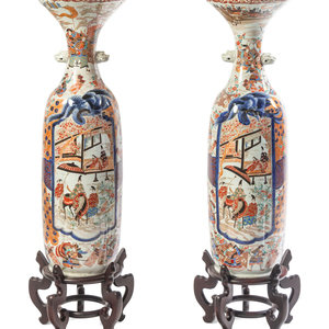 Appraisal: A Pair of Large Japanese Porcelain Vases Late th Century