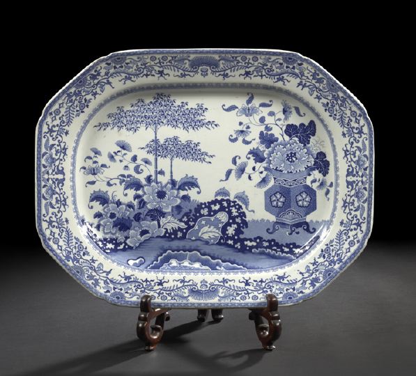 Appraisal: Large Staffordshire Blue Transfer-Printed Ironstone Roasted Meats Platter second quarter