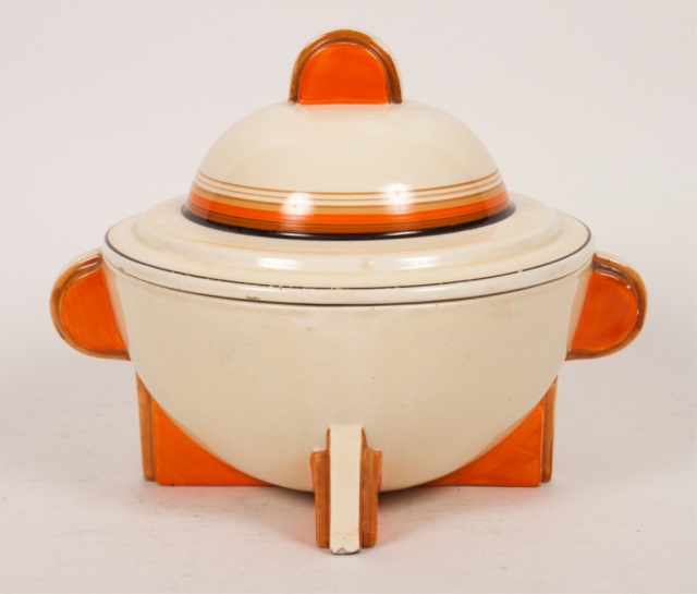 Appraisal: Clarice Cliff Bizarre Odilon shape serving dish circa covered serving