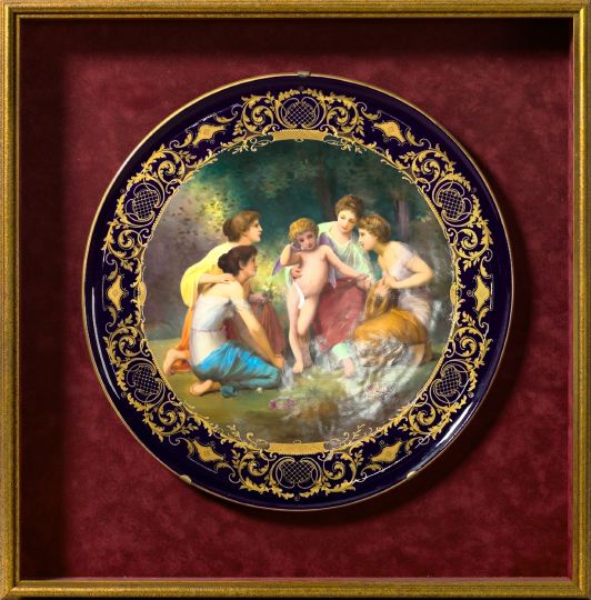 Appraisal: Large and Opulent Continental Porcelain Plaque fourth quarter th century