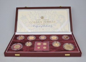 Appraisal: A boxed Royal Mint Golden Jubilee Gold proof -coin set