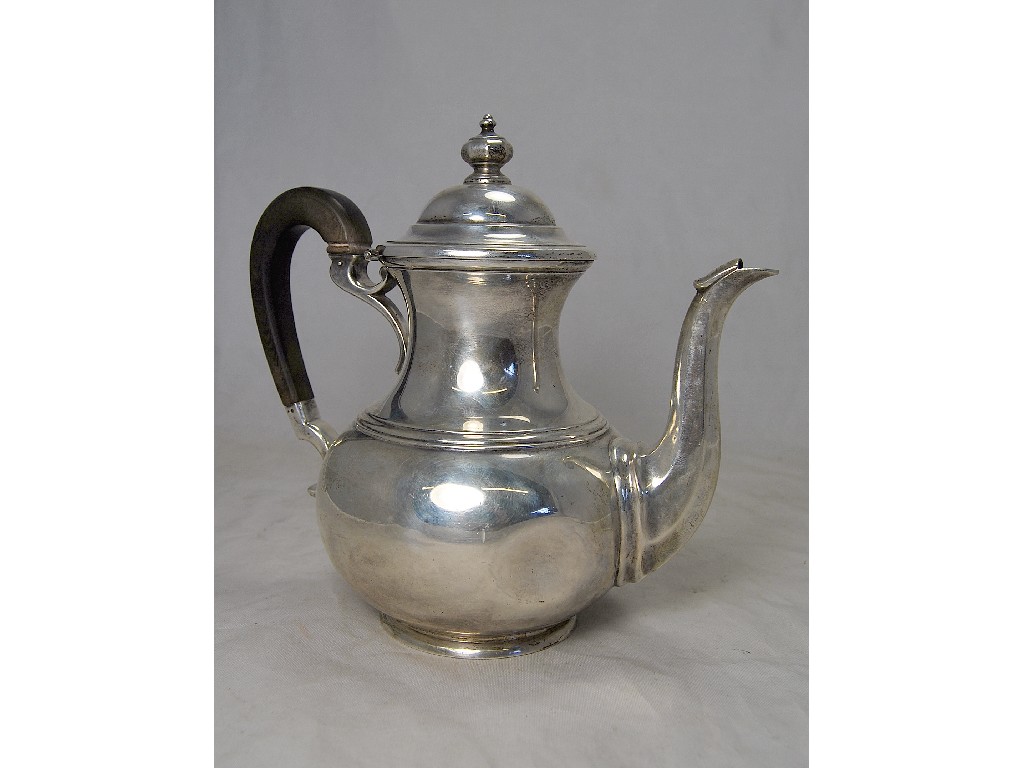 Appraisal: Baluster silver coffee pot London approx ozs